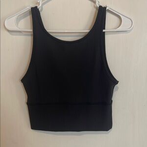 Lululemon Athletica Black Sleeveless Fitted Crop Tank